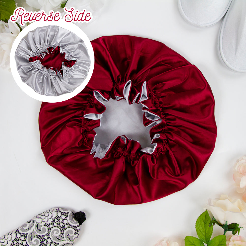 Navy Satin Bonnet