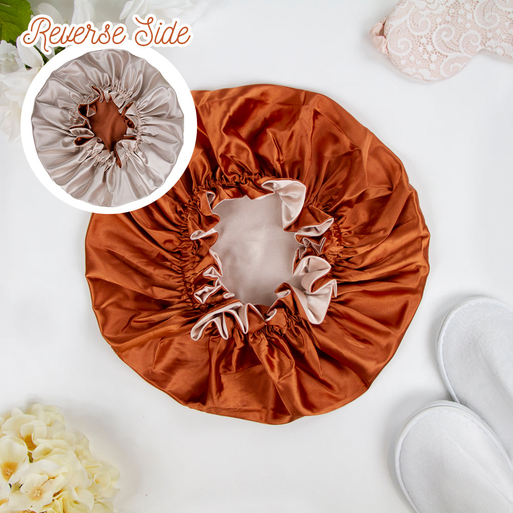 Navy Satin Bonnet