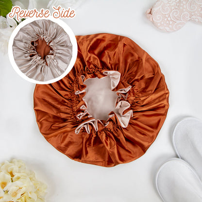 Navy Satin Bonnet