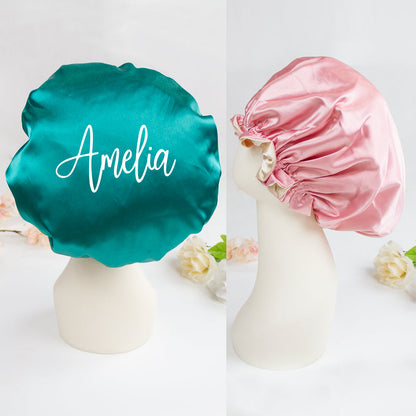 Dusty Blue & Steel Blue Satin Bonnet
