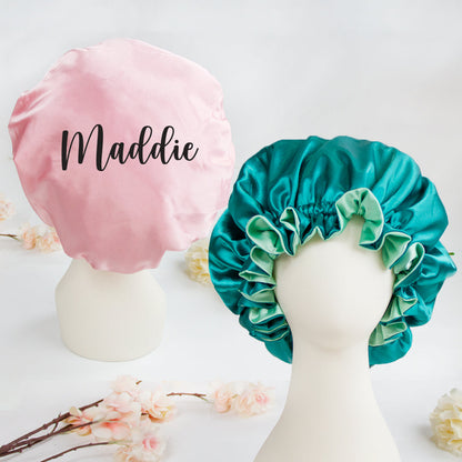 Dusty Blue & Steel Blue Satin Bonnet