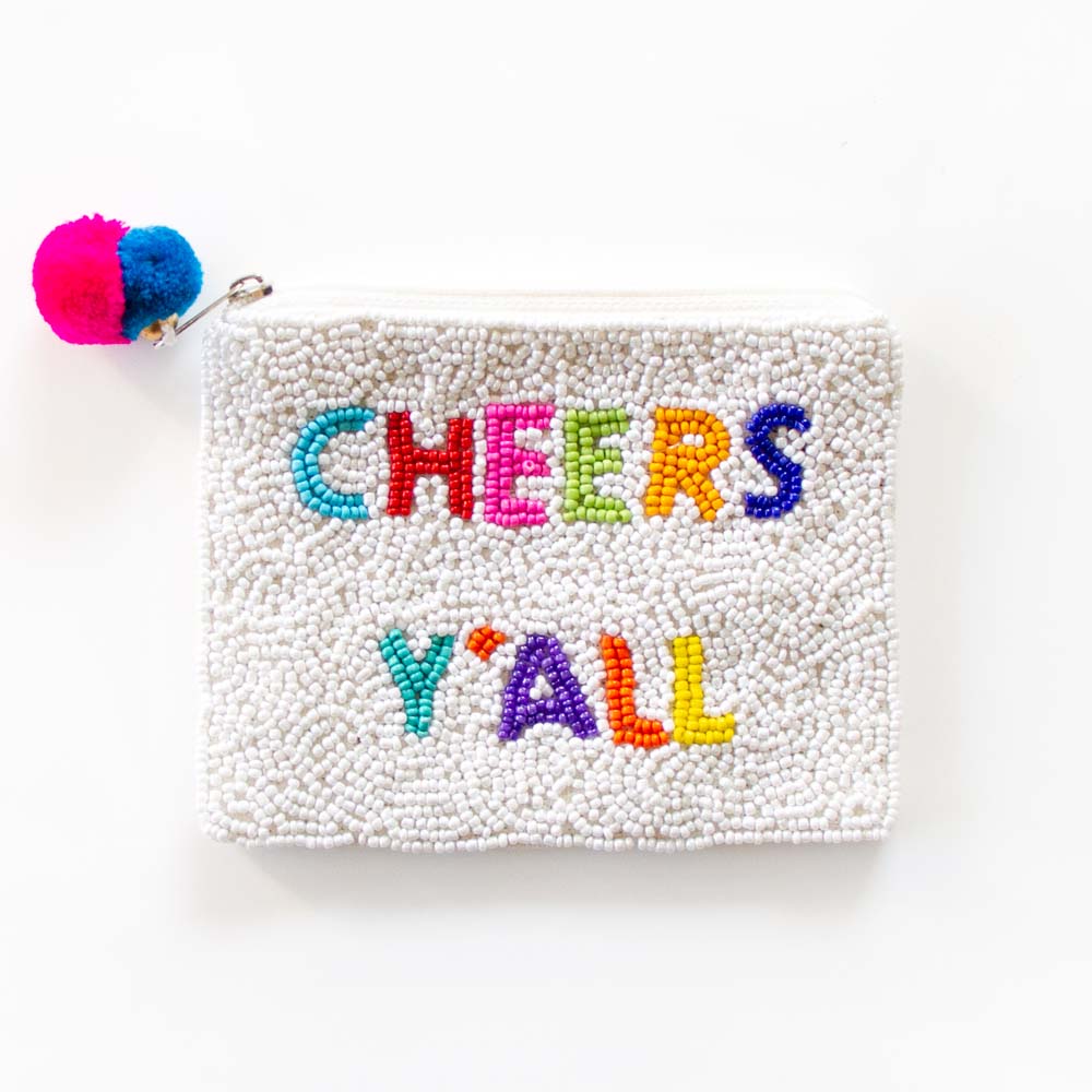 Cheers Y'All Coin Purse - Trendy Handbag Purse – Clutch – Bag – Purse – Handbag – Bridal Clutch – Wedding clutch - wedding purse - Bridal Purse - PrettyRobes