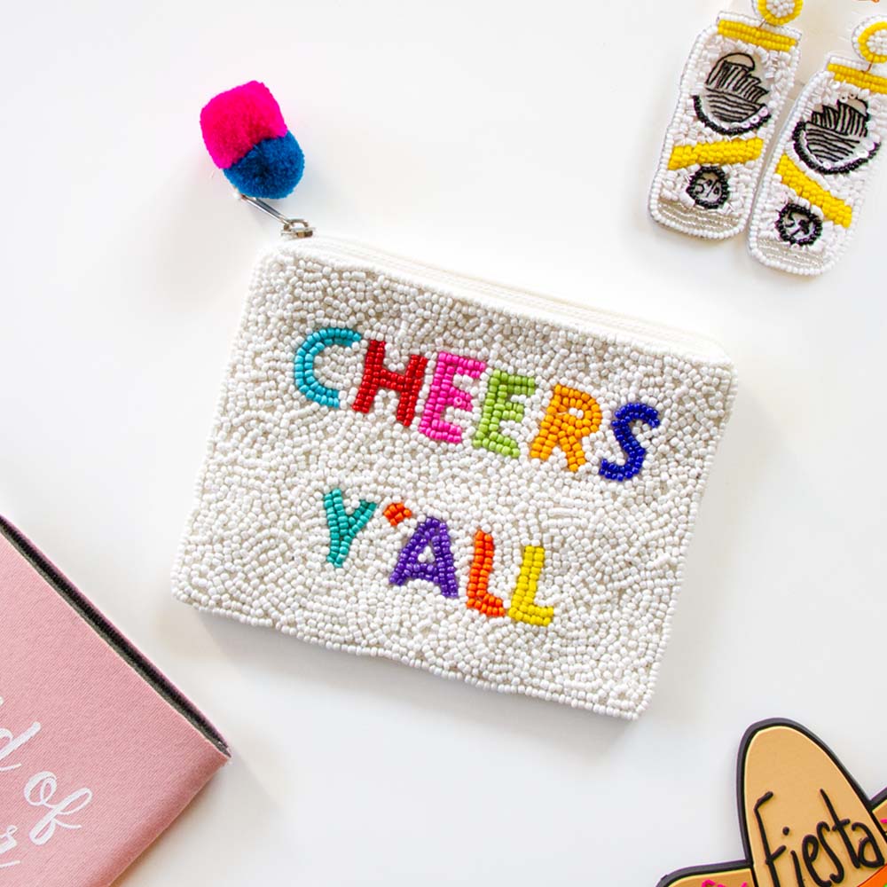 Cheers Y'All Coin Purse - Trendy Handbag Purse – Clutch – Bag – Purse – Handbag – Bridal Clutch – Wedding clutch - wedding purse - Bridal Purse - PrettyRobes