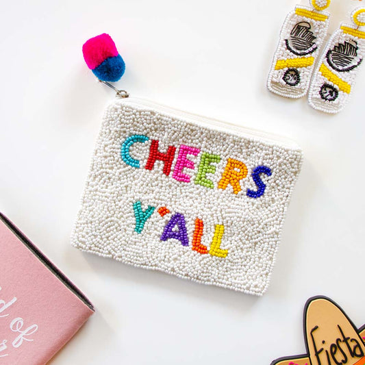 Cheers Y'All Coin Purse - Trendy Handbag Purse – Clutch – Bag – Purse – Handbag – Bridal Clutch – Wedding clutch - wedding purse - Bridal Purse - PrettyRobes