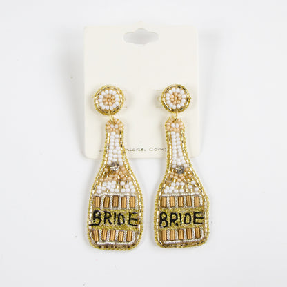 Gold Bride Bottle Earrings