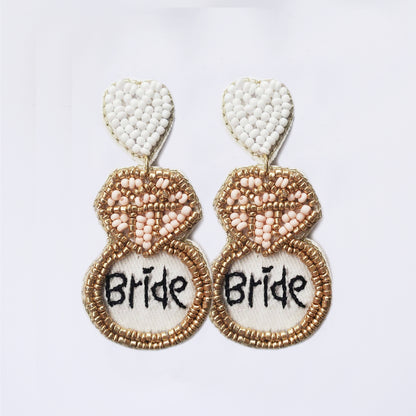 Diamond Ring Bride Earrings