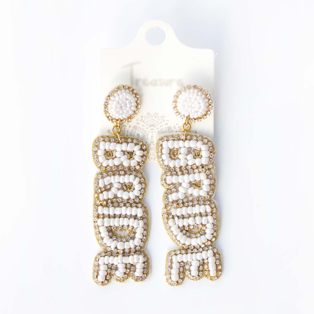 Cute Beaded Bridal Earrings