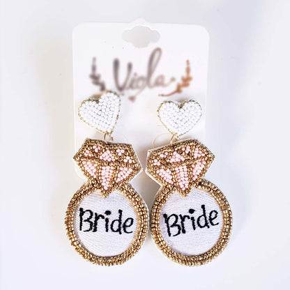 Diamond Ring Bride Earrings 