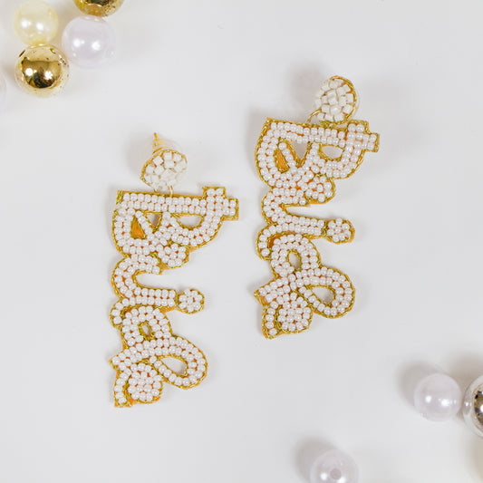 Cursive Bride Earrings
