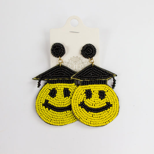 Graduation Smiley Face Earrings