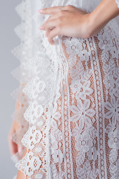 Long Lace Sheer Matinee Robe