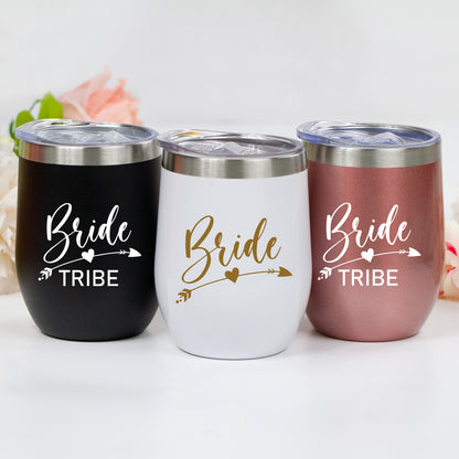 Bride, Bride Tribe Wine Tumblers - Arrow Style