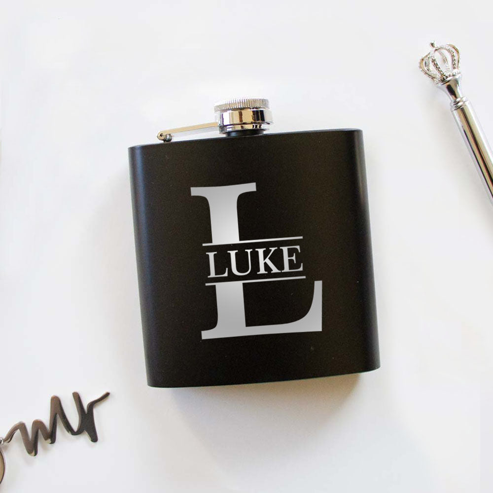 Monogram Flask - Custom Wedding Gift - Hip Flask - Groom Flask - Groomsmen Flask - Stainless Steel Flask - Dad Gift - Wedding Gift - Husband Gift - Groomsmen Gift – PrettyRobes