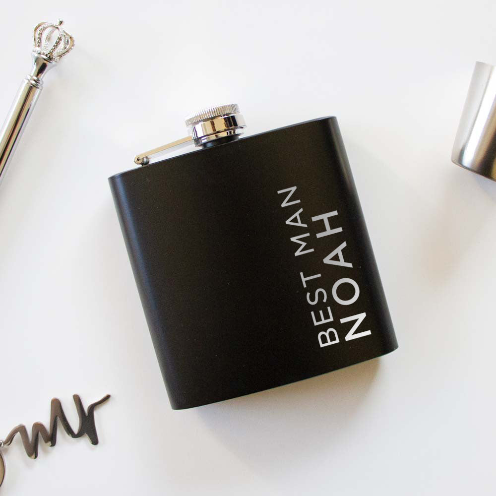 Personalized Groom, Best Man, Groomsmen Wedding Flask - Custom Wedding Gift - Hip Flask - Groom Flask - Groomsmen Flask - Stainless Steel Flask - Dad Gift - Wedding Gift - Husband Gift - Groomsmen Gift – PrettyRobes