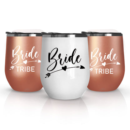 Bride, Bride Tribe Wine Tumblers - Arrow Style
