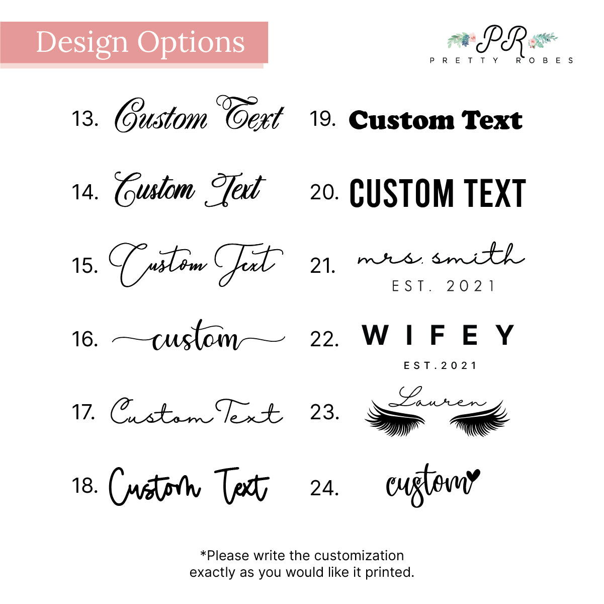 Bridal Eye Masks in Cursive
