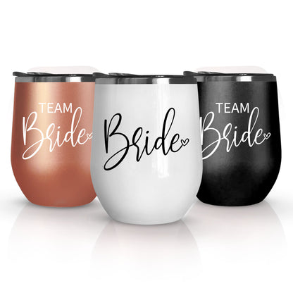 Bride and Team Bride Bachelorette Wine Tumblers