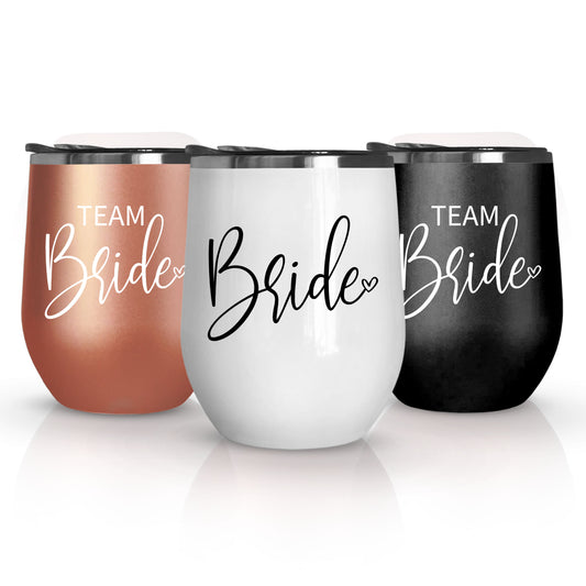 Bride and Team Bride Bachelorette Wine Tumblers