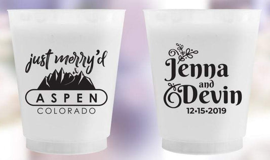 Plastic Frosted Wedding Party Cups  (ak)