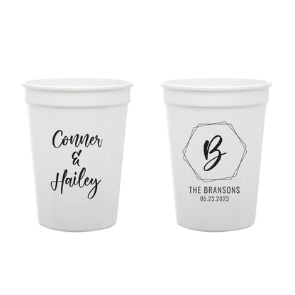 Custom Wedding Plastic Cups Favors (150)