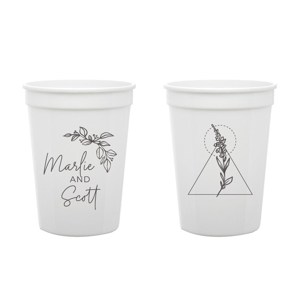 Custom Wedding Plastic Cups Favors (366)