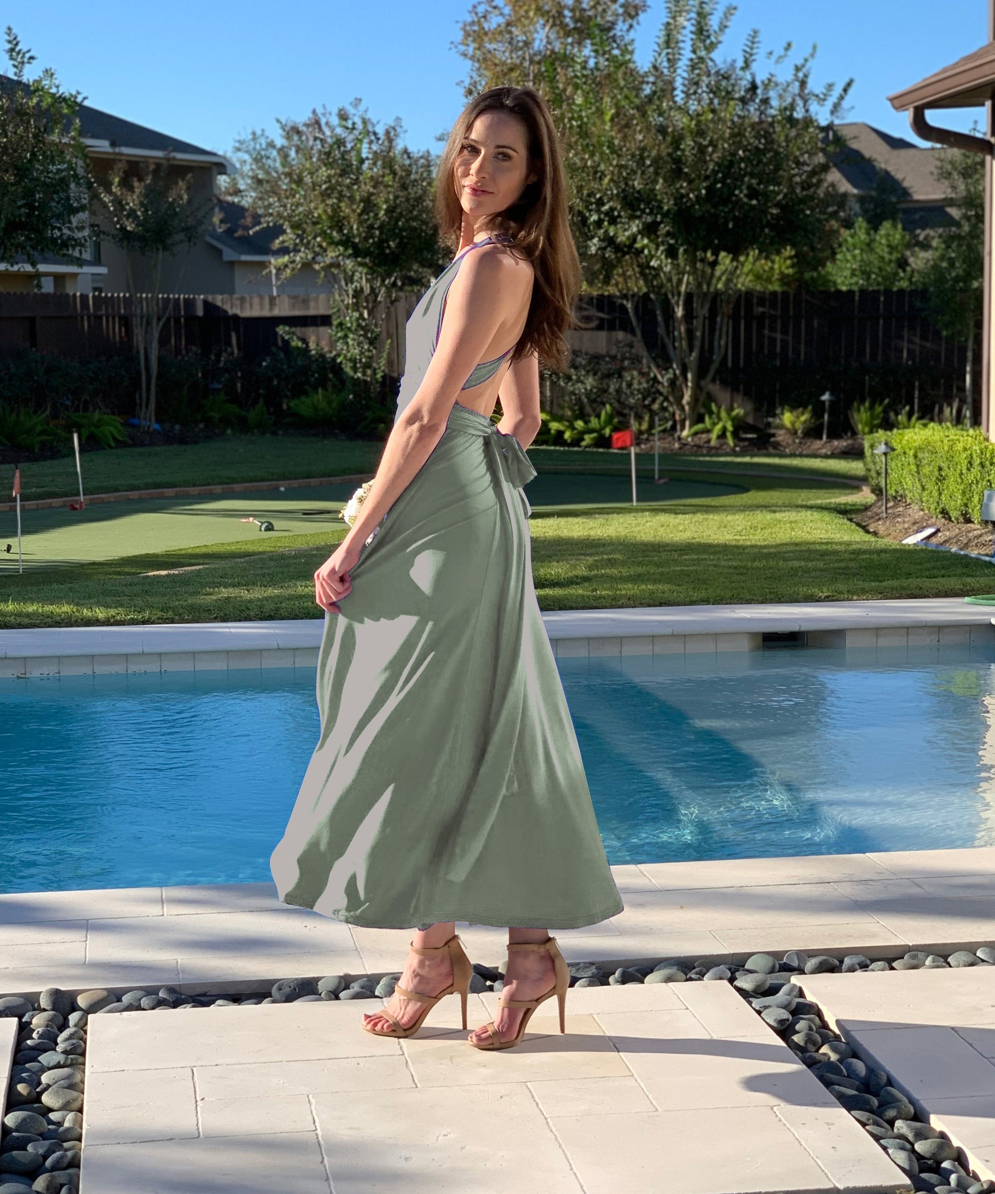 Robin's Egg Blue Infinity Dress – PrettyRobes.com