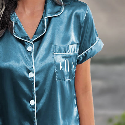 Pajama Set Shorts - Personalized Bridesmaids Shorts Set PJs