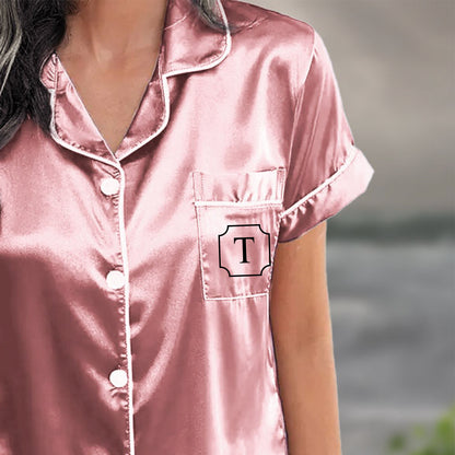 Pajama Set Shorts - Custom Wedding Monogram Pajama Shorts Set