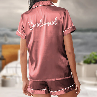 Pajama Set Shorts - Personalized Bridesmaids Shorts Set PJs