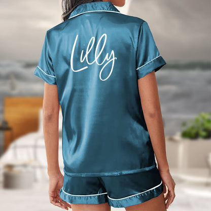 Pajama Set Shorts - Bridesmaid Satin Pajamas Gift