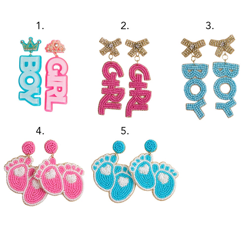 Baby Shower Girl Boy Earrings