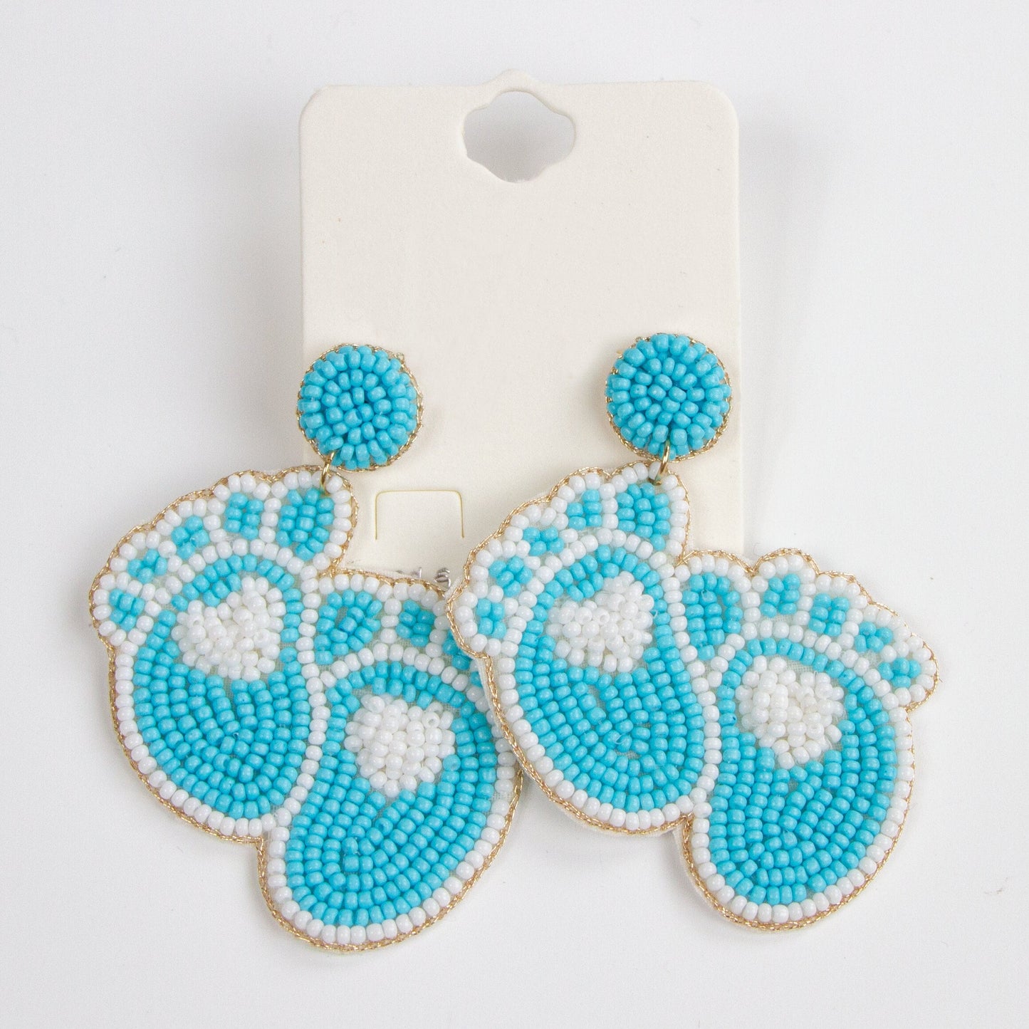 Blue Boy Beaded Earrings