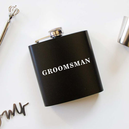Custom Wedding Title Hip Flask - Custom Wedding Favors - Hip Flask - Groom Flask - Groomsmen Flask - Stainless Steel Flask - - Dad Gift - Wedding Gift - Husband Gift - Groomsmen Gift – PrettyRobes