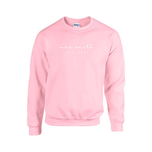 Personalized Mrs., Est. Year Sweatshirt