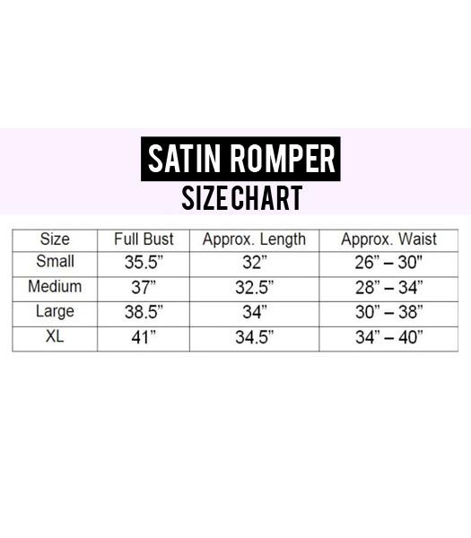 Black Satin Pj Romper - PrettyRobes.com